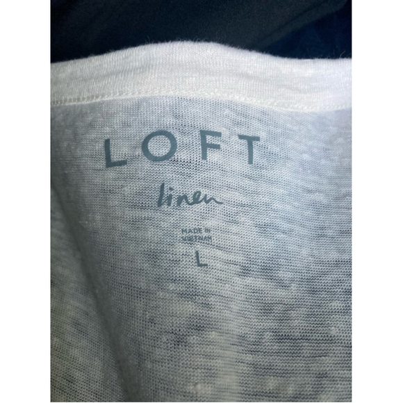 Women's LOFT Linen Blend Top Size L White/off white - Picture 6 of 7